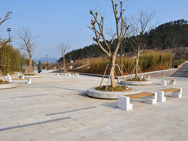 北京户外竹木坐凳施工